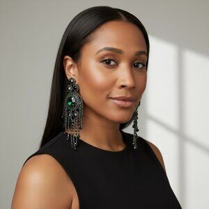 Big Crystal Tassel Elegant Earring